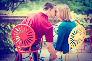 One of my and Dan's engagement pictures!  Note the famous Memorial Union chairs.