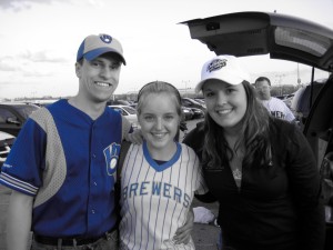 Me, Dan, and Kelley at a Milwaukee Brewer's game!